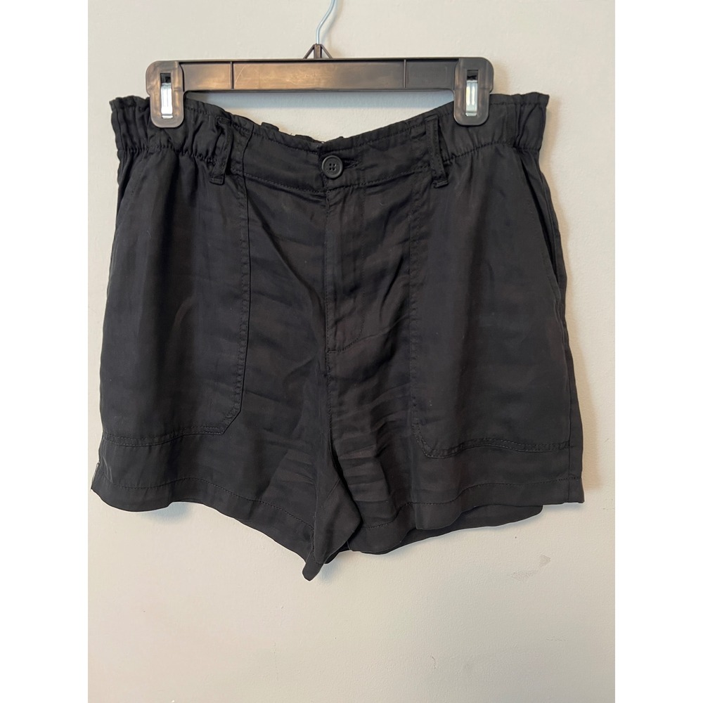 Sanctuary Utility Shorts Womens Size M Black Pre-owned Lyocell Elastic Waist